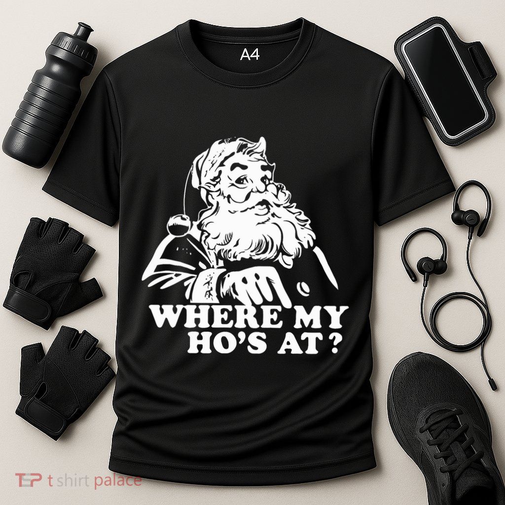 Where My HoS At Christmas Santa Performance Shirt