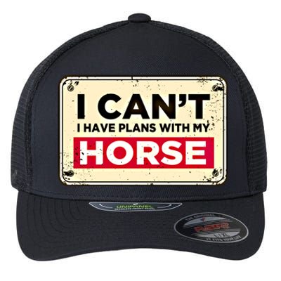 With My Horse Horse Lover Animal Lover Funny Cow Gift Flexfit Unipanel Trucker Cap