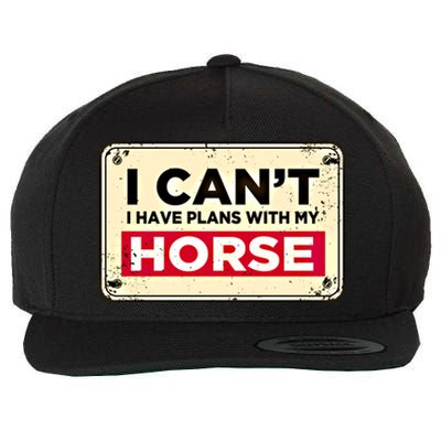 With My Horse Horse Lover Animal Lover Funny Cow Gift Wool Snapback Cap