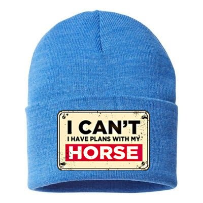 With My Horse Horse Lover Animal Lover Funny Cow Gift Sustainable Knit Beanie