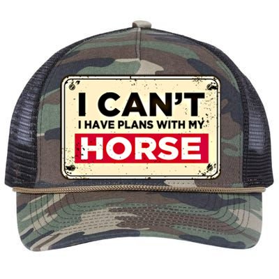 With My Horse Horse Lover Animal Lover Funny Cow Gift Retro Rope Trucker Hat Cap