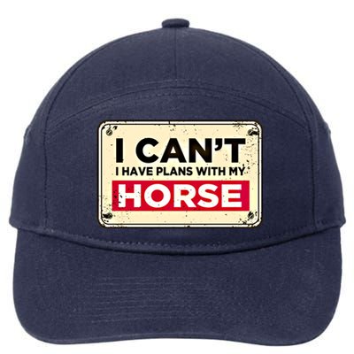 With My Horse Horse Lover Animal Lover Funny Cow Gift 7-Panel Snapback Hat