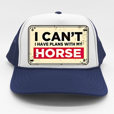 With My Horse Horse Lover Animal Lover Funny Cow Gift Trucker Hat