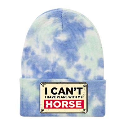 With My Horse Horse Lover Animal Lover Funny Cow Gift Tie Dye 12in Knit Beanie