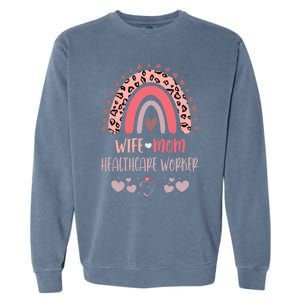 Wife Mom Healthcare Worker Strong As A Mother Nurse Mom Moth Great Gift Garment-Dyed Sweatshirt