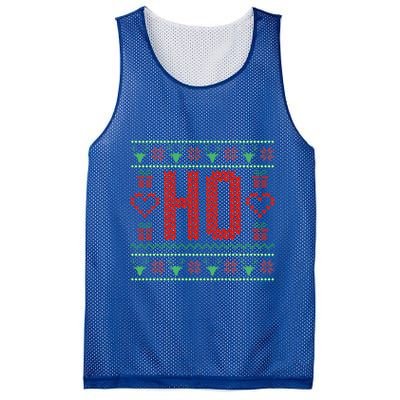 Where My Ho's At Ugly Christmas Sweater Couples Matching  Mesh Reversible Basketball Jersey Tank