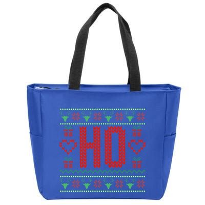 Where My Ho's At Ugly Christmas Sweater Couples Matching  Zip Tote Bag