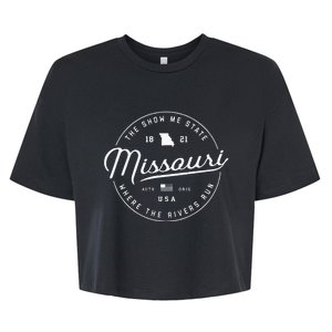 Warm Missouri Hoodie Badge Logo Hooded Bella+Canvas Jersey Crop Tee