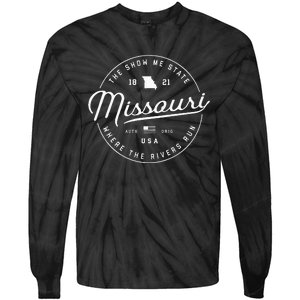 Warm Missouri Hoodie Badge Logo Hooded Tie-Dye Long Sleeve Shirt