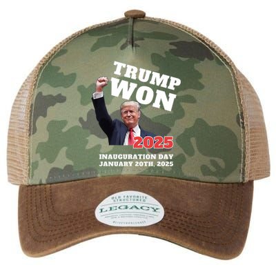 We Made History Trump 2024 Won 2025 Inauguration Day Winner Legacy Tie Dye Trucker Hat