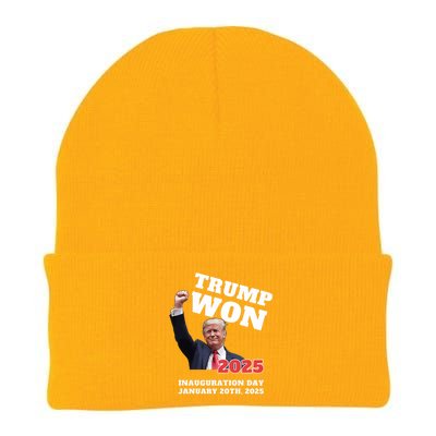 We Made History Trump 2024 Won 2025 Inauguration Day Winner Knit Cap Winter Beanie