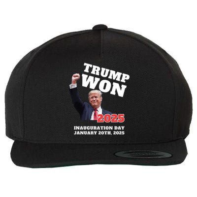 We Made History Trump 2024 Won 2025 Inauguration Day Winner Wool Snapback Cap