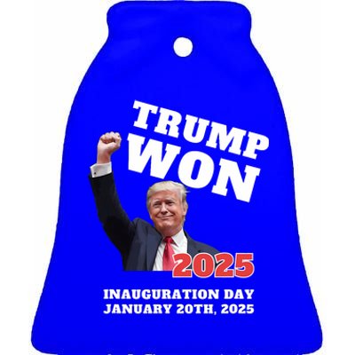 We Made History Trump 2024 Won 2025 Inauguration Day Winner Ceramic Bell Ornament