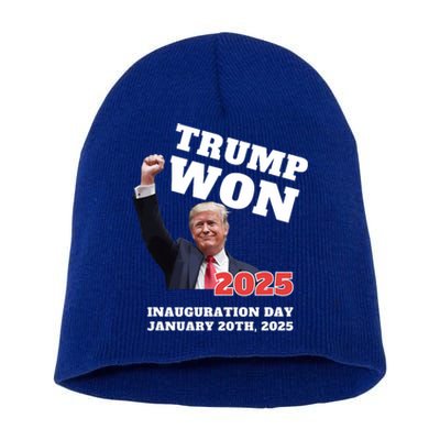 We Made History Trump 2024 Won 2025 Inauguration Day Winner Short Acrylic Beanie