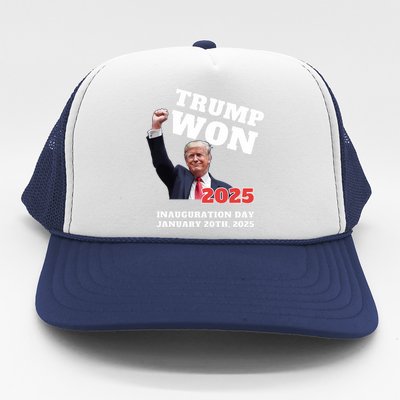 We Made History Trump 2024 Won 2025 Inauguration Day Winner Trucker Hat