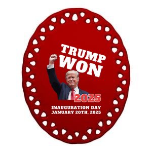 We Made History Trump 2024 Won 2025 Inauguration Day Winner Ceramic Oval Ornament