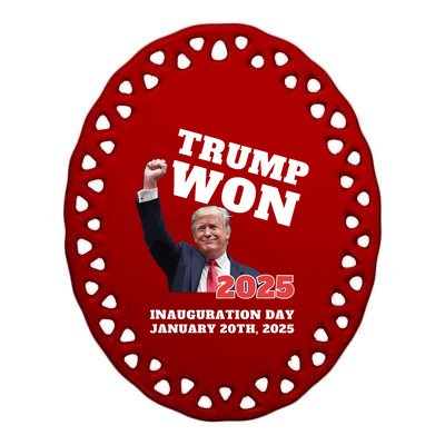 We Made History Trump 2024 Won 2025 Inauguration Day Winner Ceramic Oval Ornament