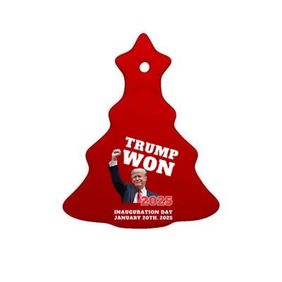 We Made History Trump 2024 Won 2025 Inauguration Day Winner Ceramic Tree Ornament