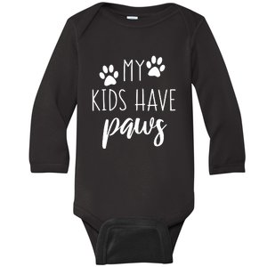 Womens My Have Paws Shirt Cute Birthday Gift Dog Cat Lover Mom Baby Long Sleeve Bodysuit