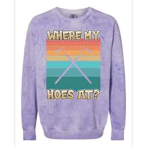 Where My Hoes At Funny Gardening Great Gift For Gardeners Gift Colorblast Crewneck Sweatshirt