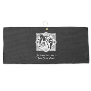 Witch My Hexes Hit Harder Than Your Words Magic Wicked Vamp Large Microfiber Waffle Golf Towel