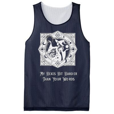 Witch My Hexes Hit Harder Than Your Words Magic Wicked Vamp Mesh Reversible Basketball Jersey Tank