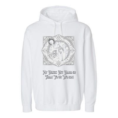 Witch My Hexes Hit Harder Than Your Words Magic Wicked Vamp Garment-Dyed Fleece Hoodie