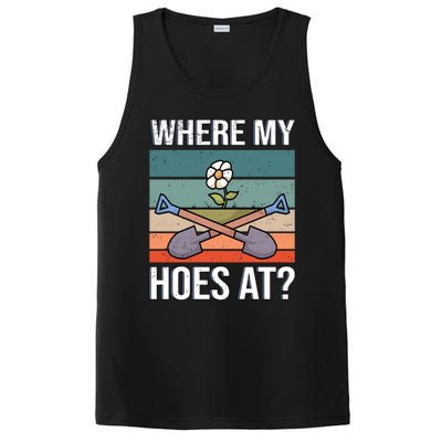 Where My Hoes At Gardening Funny Gardening Gift PosiCharge Competitor Tank