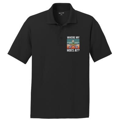 Where My Hoes At Gardening Funny Gardening Gift PosiCharge RacerMesh Polo