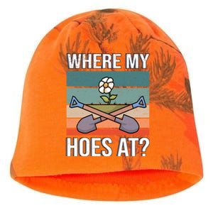 Where My Hoes At Gardening Funny Gardening Gift Kati - Camo Knit Beanie