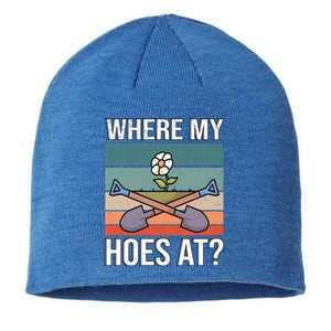 Where My Hoes At Gardening Funny Gardening Gift Sustainable Beanie