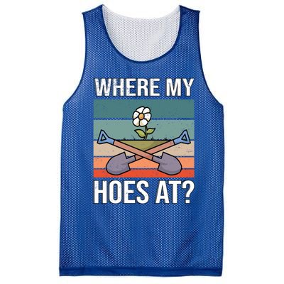 Where My Hoes At Gardening Funny Gardening Gift Mesh Reversible Basketball Jersey Tank