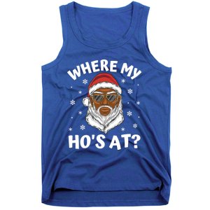 Where My HoS At Christmas Black African American Santa Xmas Cute Gift Tank Top