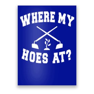 Where My Hoes At? Funny Gardening Landscaping Farmer Humor Cool Gift Poster