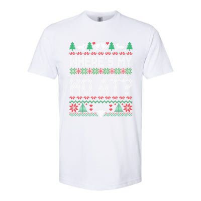 Where My HoS At Ho Matching Couple Christmas Ugly Funny Gift Softstyle CVC T-Shirt