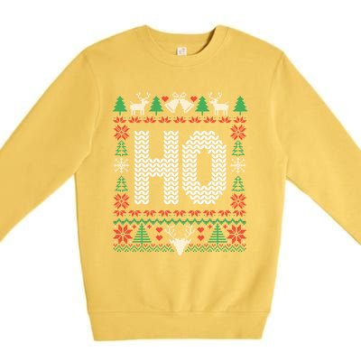 Where My HoS At Ho Matching Couple Christmas Ugly Gift Premium Crewneck Sweatshirt