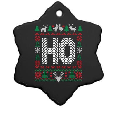 Where My HoS At Ho Matching Couple Christmas Ugly Gift Ceramic Star Ornament