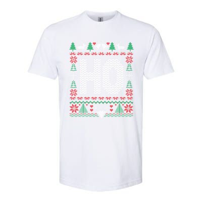 Where My HoS At Ho Matching Couple Christmas Ugly Gift Softstyle CVC T-Shirt