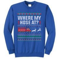 Where My Hose At Firefighter Ugly Christmas Sweater Gift Sweatshirt