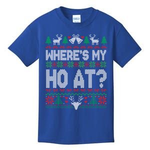 Where My HoS At Ho Matching Couple Christmas Ugly Sweater Cool Gift Kids T-Shirt