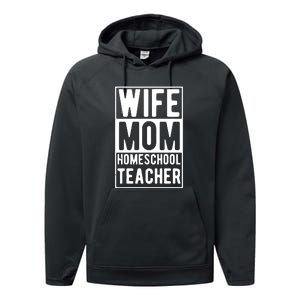 Wife Mom Homeschool Teacher Mother's Day Gift Performance Fleece Hoodie