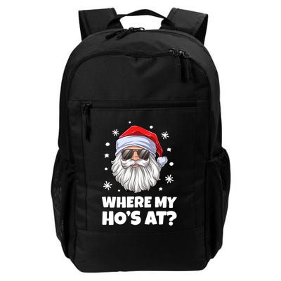 Where My HoS At Funny Christmas Santa Inappropriate Gift Backpack