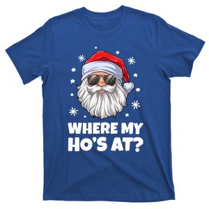 Where My HoS At Funny Christmas Santa Inappropriate Gift T-Shirt