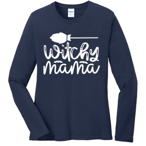 Witchy Mama Halloween Quote Ladies Long Sleeve Shirt