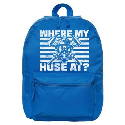 Where My Hose At Firefighter Meaningful Gift 16 in Basic Backpack