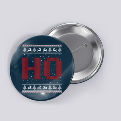 Where My HoS At Ho Matching Couple Santa Ugly Christmas Button