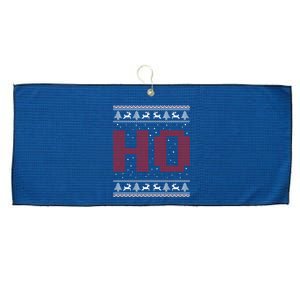 Where My HoS At Ho Matching Couple Santa Ugly Christmas Large Microfiber Waffle Golf Towel