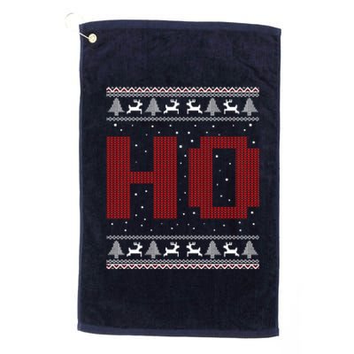 Where My HoS At Ho Matching Couple Santa Ugly Christmas Platinum Collection Golf Towel