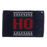 Where My HoS At Ho Matching Couple Santa Ugly Christmas Grommeted Golf Towel