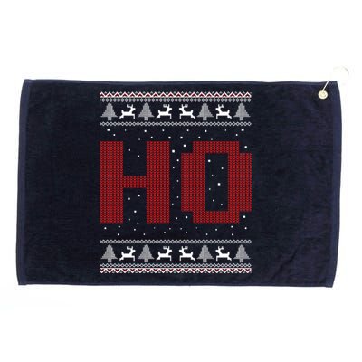 Where My HoS At Ho Matching Couple Santa Ugly Christmas Grommeted Golf Towel